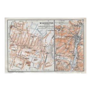 1910 British Map of Winchester England
