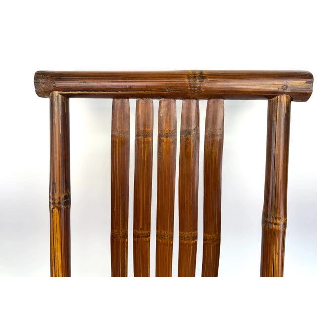 Mid-Century Modern Vintage Mid Century High-Back Bamboo Side Chair With Sculptural Silhouette For Sale - Image 3 of 17