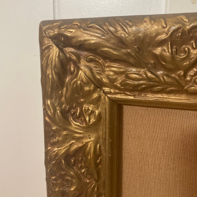 Mid 20th Century Mid 20th Century Venetian Gondola Tapestry in Ornate Gold Gilt Wood Frame For Sale - Image 5 of 12