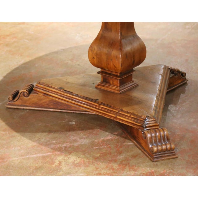 Late 19th Century 19th Century French Louis XIII Walnut, Oak and Chestnut Round Pedestal Table For Sale - Image 5 of 8