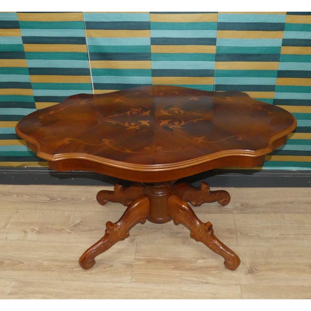 Oval Coffee Table with Inlays in the style of Chippendale, 1960s For Sale - Image 13 of 13
