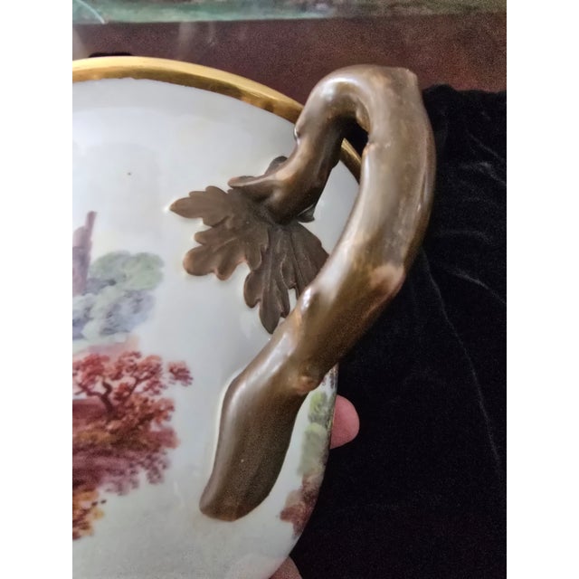 Antique English Porcelain Spode Loving Cup Faux Bamboo For Sale - Image 11 of 16