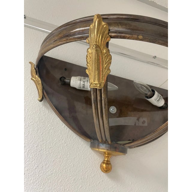1990s Italian Bronze and Alabaster Shades Wall Sconce For Sale In Dallas - Image 6 of 9