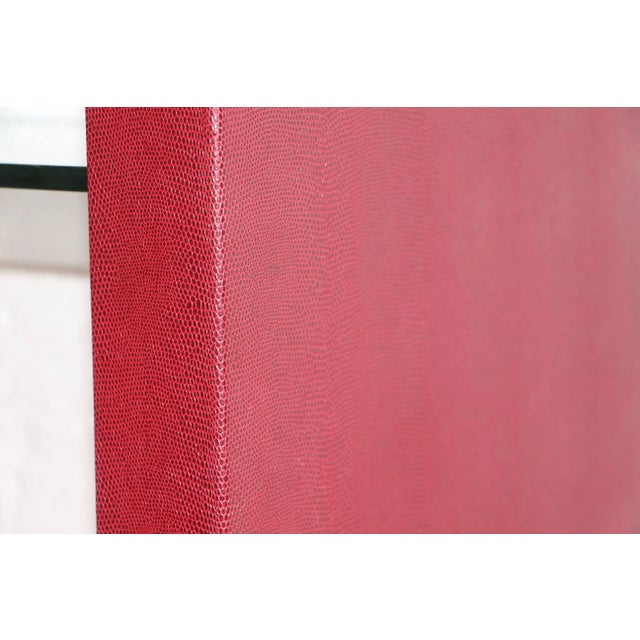 Art Deco Red Lizard Skin Arched Three-Piece Wall Unit For Sale - Image 3 of 11