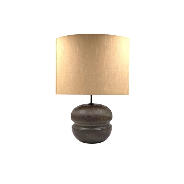 Mid-Century Modern Brown Ceramic Lamp Base, France 1960s For Sale - Image 11 of 12
