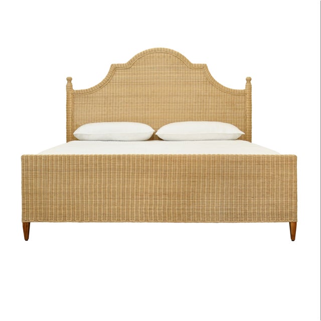 Wood Matthew Izzo Home - Chamberlain King Rattan Bedframe With Headboard, Footboard, & Side Rails For Sale - Image 7 of 7