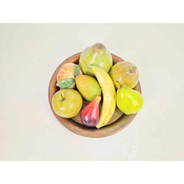 Metal Vintage Italian Handmade Assorted Fruits in Earthenware, 1970s, Set of 9 For Sale - Image 7 of 9