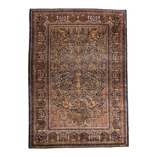 Antique Persian Dabir Kashan Manchester Rug 5' x 6'11'' For Sale