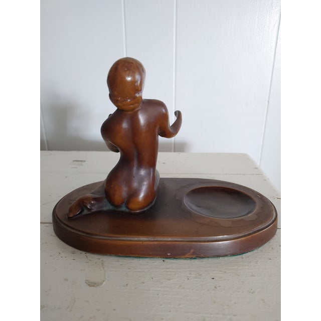 Frankart 1920s Art Deco Frankart Style Bronzed Spelter Nude Tray For Sale - Image 4 of 7