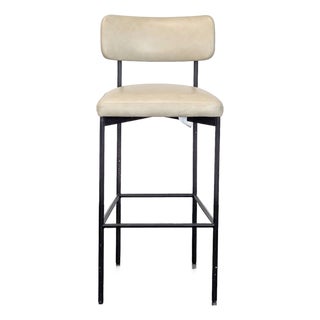 Pottery Barn Maison Leather Bar Stool For Sale