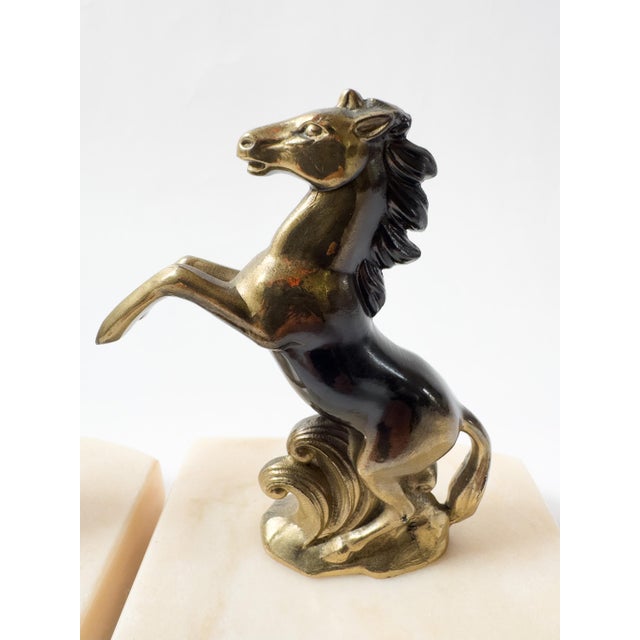 Pair of French Art Deco Rearing Horse Bookends, Signed Tedd, C. 1930 For Sale - Image 16 of 18
