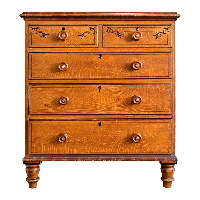 English 19th Century Faux Bois Painted Chest For Sale - Image 9 of 17