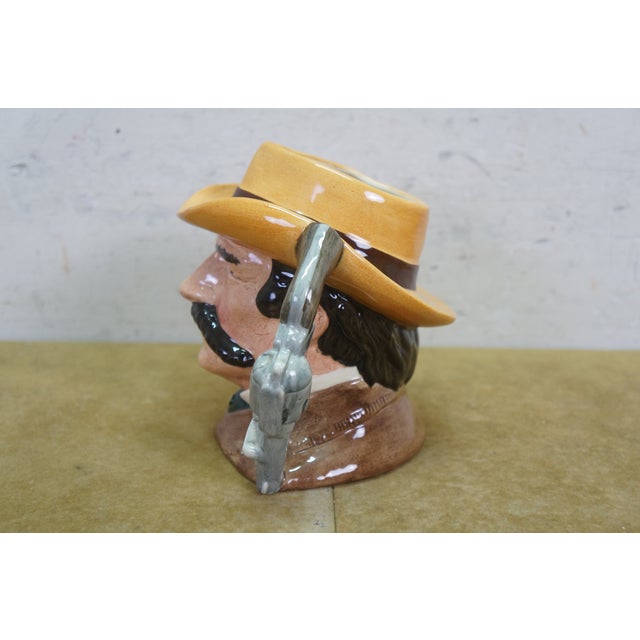 American Royal Doulton Wyatt Earp Wild West Mustache Revolver Toby Character Jug For Sale - Image 9 of 11