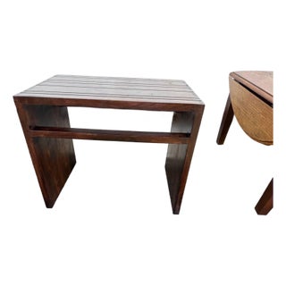 Vintage Rustic Style Solid Wood Side Table For Sale