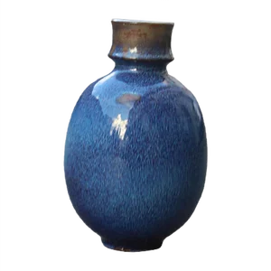 Round Blue Ceramic Vase from Ernestine, 1960s
