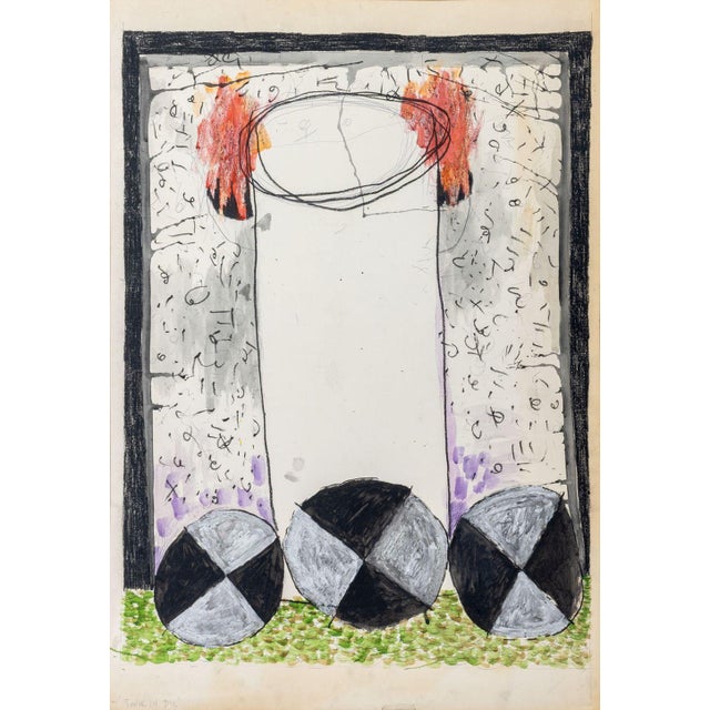 Domenick Capobianco (American, b. 1928), Three Tower Studies on Two Sheets, Mixed Media on Paper, "Tower in Dis" with...