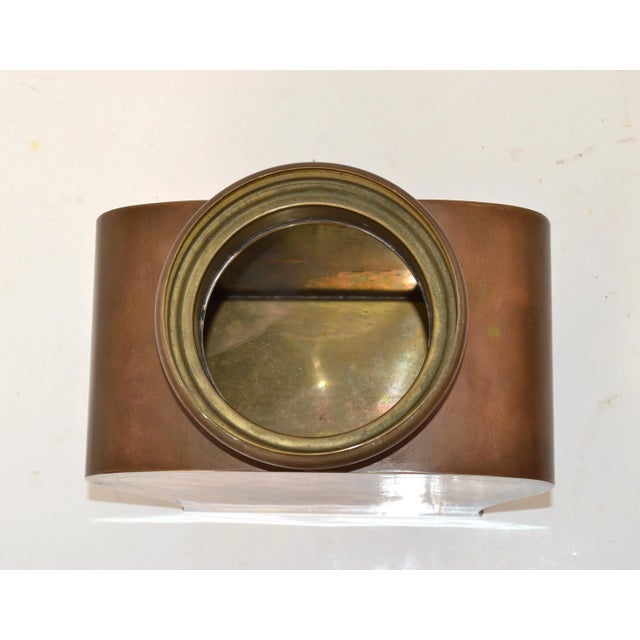 Lidded Tinned Brass Urn Asian Influenced Mid-Century Modern Vessel 1960 For Sale - Image 4 of 12