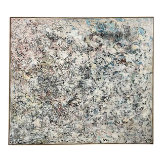 Vintage Midcentury Modern American School Abstract Expressionist Painting, Signed Bunce For Sale