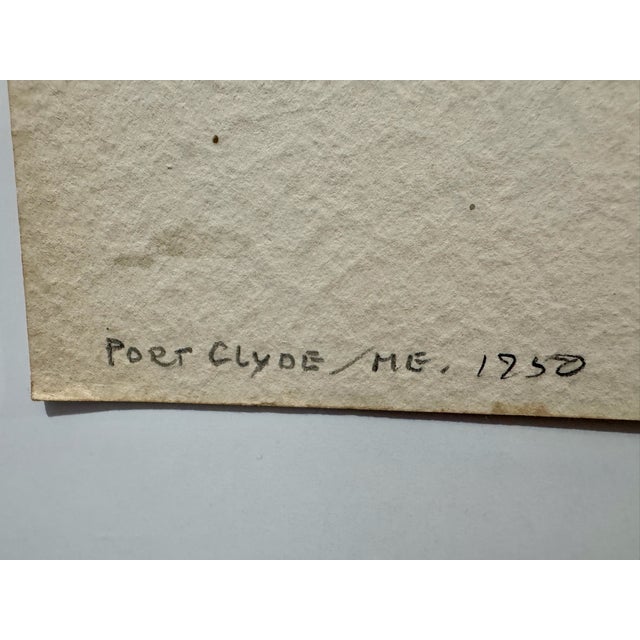 1950s Henry Emil Salloch Original Watercolor on Paper Port Clyde, Maine. 1950 For Sale - Image 5 of 7