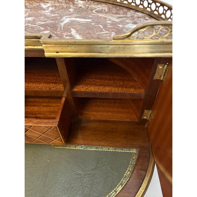 Antique French Kingwood Parquetry Freestanding Ormolu Ladys Writing Desk Bonheur Du Jour, 1880 For Sale - Image 10 of 16