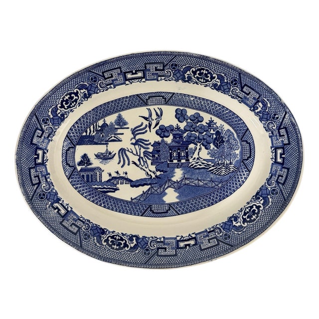 Vintage Homer Laughlin Blue Willow Platter, United States For Sale