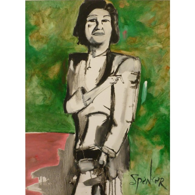 "Poise" Expressionistic Figurative Female Oil and Acrylic Painting by Scott Spencer For Sale