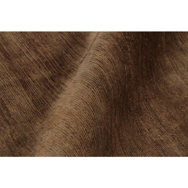 Textile Rug & Kilim’s Modern Textural Rug, Rich Tone-on-Tone Brown With Gold Accents For Sale - Image 7 of 7