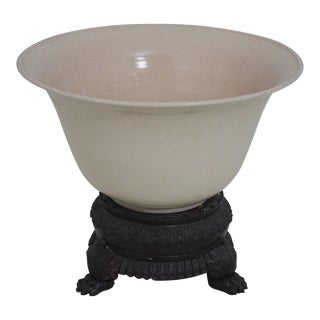 Maitland Smith Bronze Base Crackle Finish Center Bowl For Sale