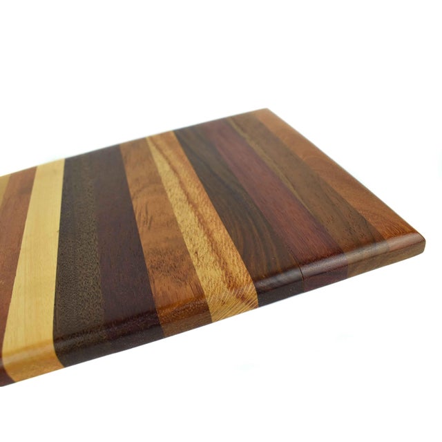 1990s 1994 Handmade Costa Rican Exotic Hardwood Sampler 14 Rare Woods Board Wall Art Signed For Sale - Image 5 of 12