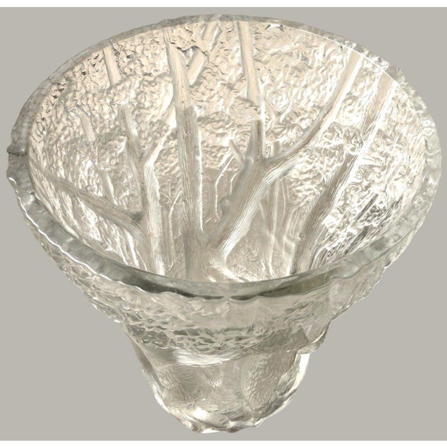 Glass Josef Inwald Barolac Dans La Forêt 1930s Art Deco Forest Glass Vase 10" For Sale - Image 7 of 10