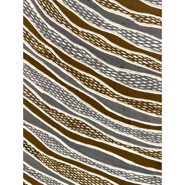 Contemporary Aboriginal Art on Bark by Gunybi Ganambarr Provenance For Sale - Image 12 of 17