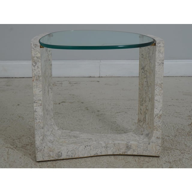 Age: Approx: 20 Years Old Details: Quality Construction Modern Design Tessellated Marble Overlay Bases Thick Glass Top See...