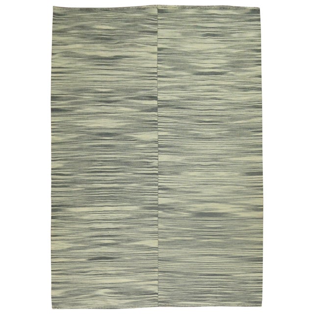 Gray Modernist Retro Deco Kilim For Sale - Image 15 of 18