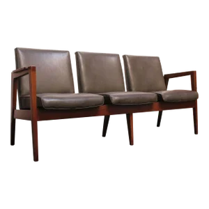 Mid-Century American Modern Three-Seat Walnut Bench
