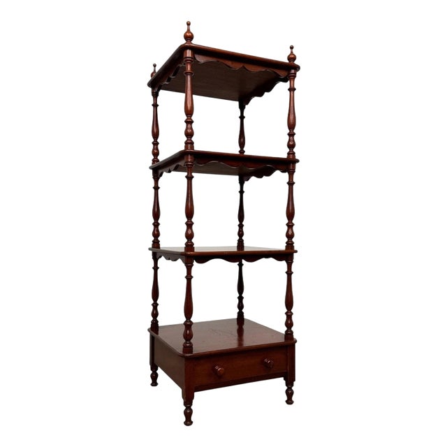 Antique English Mahogany Cabinet with Shelves, 1800s For Sale