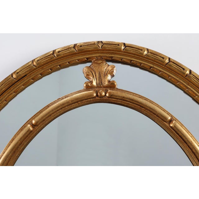 1950s Neo-Classical Style Tilted Oval Mirror from Deknudt, Belgium, 1950s For Sale - Image 5 of 11
