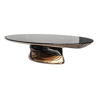 "Modena" Coffee Table With Bronze and Stainless Steel For Sale