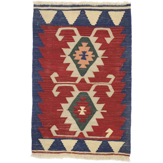 Vintage Persian Shiraz Kilim Rug - 01'11 X 02'11 For Sale - Image 9 of 9