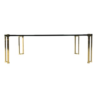 Brass and Glass Coffee Table in the style of Peter Ghyczy, 1970s For Sale