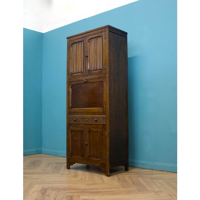 Mid-Century Modern Vintage Oak Larder Cabinet, 1920s For Sale - Image 3 of 10