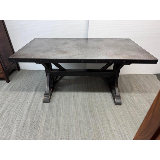 Design Plus Gallery presents a Trestle Style Recycled Wood + Concrete Table. Sized to work as a table or desk, the unique...