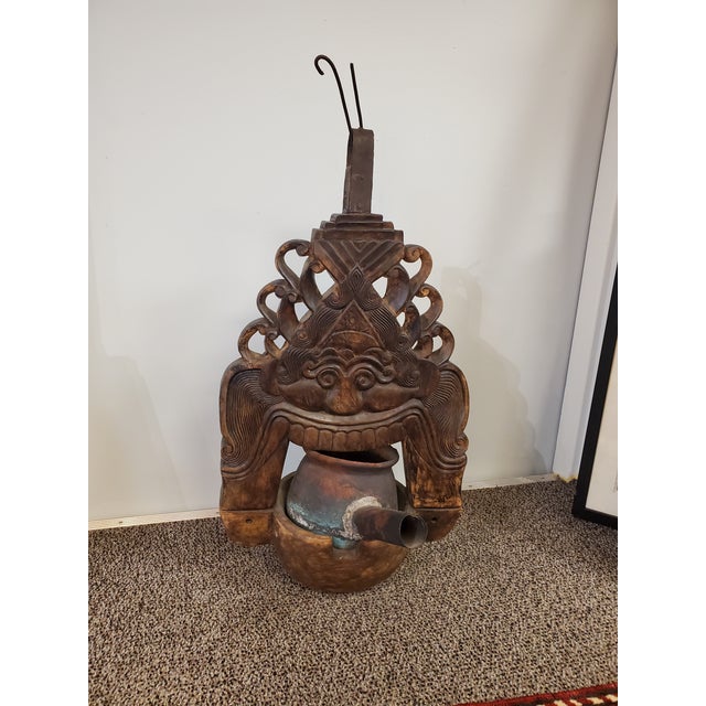 Brown Wayang Blencong Hanging Lantern For Sale - Image 8 of 11