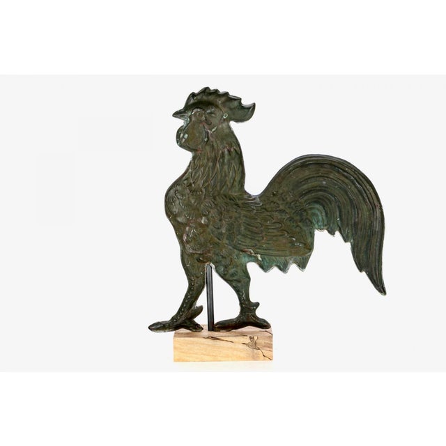 Antique Mounted Full-Bodied Rooster Weathervane Sculpture For Sale - Image 11 of 11