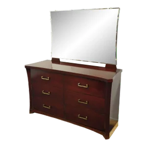 Basic Witz Transitional Contemporary Style 56" Double Dresser W. Mirror 241-806-6