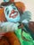 Pink Late 20th Century Oil Painting Clown Musician Signed L. Angeli Colorful Figurative Art Circus For Sale - Image 8 of 12