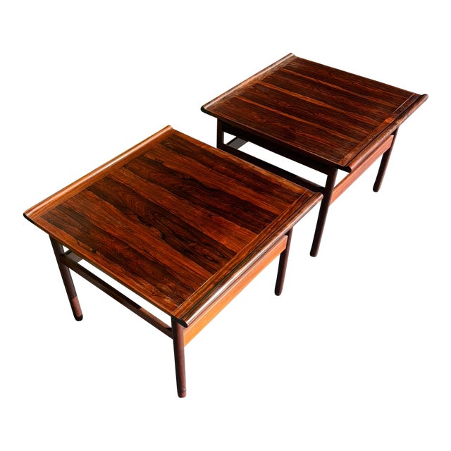 Scandinavian Rosewood End Table Pair by Brode Blindheim for Sykkylven For Sale
