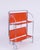 1960s Vintage Orange Foldable Bar Cart in Chrome Metal, 1960s For Sale - Image 5 of 9