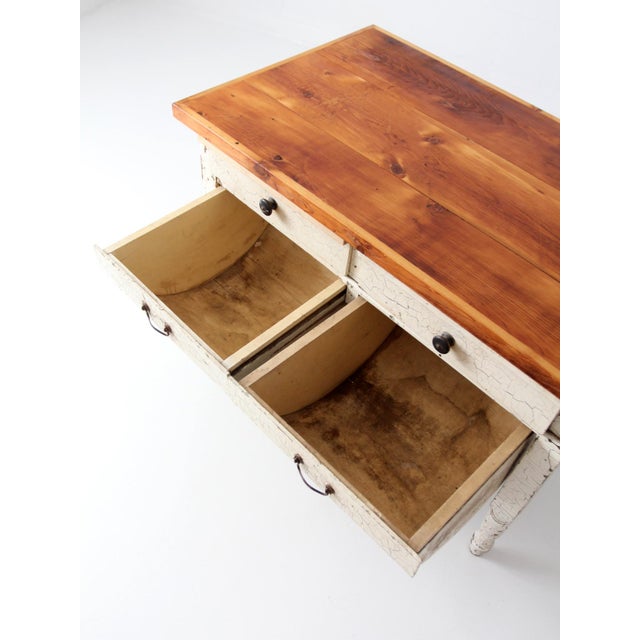 Farmhouse Antique Baker's Table For Sale - Image 3 of 18