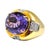 Late 20th Century Vintage 18k Gold Large Amethyst & Diamond Ring, Size 6.5 For Sale - Image 5 of 10