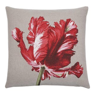 Geranium Grey Tapestry Cushion With Feather Filler - 46x46cm (18"x18") For Sale
